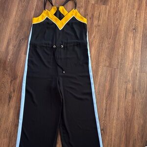 Ted Baker Black and Yellow Stripe Jumpsuit